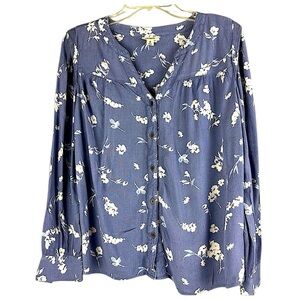 a.n.a. peasant top long sleeves v-neck